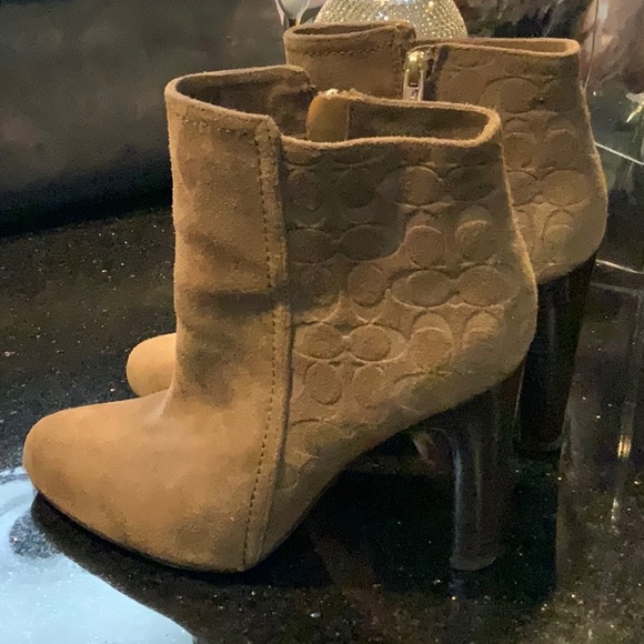 Coach Tan Suede Signature Ankle Boots - Picture 13 of 13